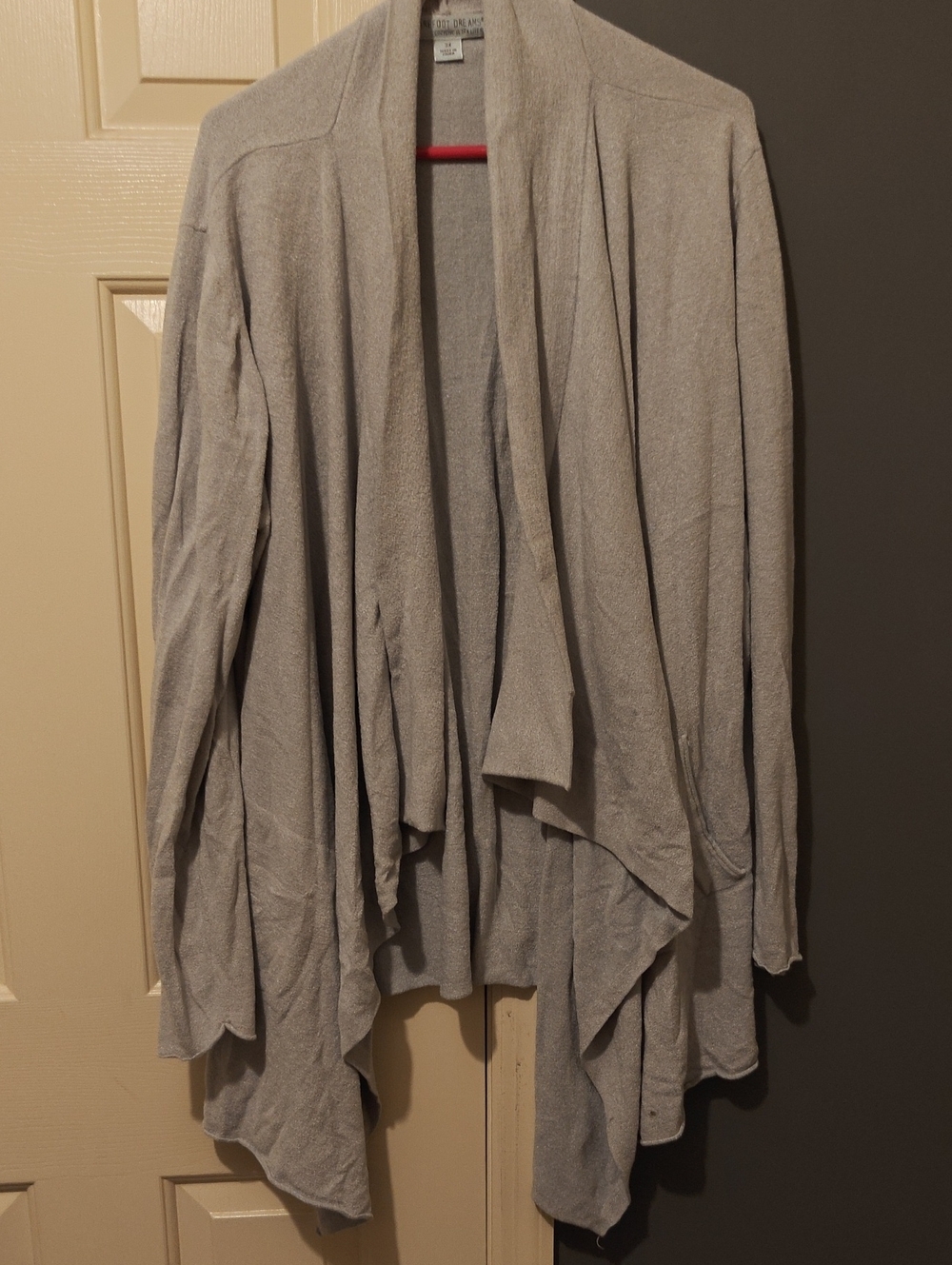 Barefoot Dreams Draped Open-Front Cardigan - Light Taupe